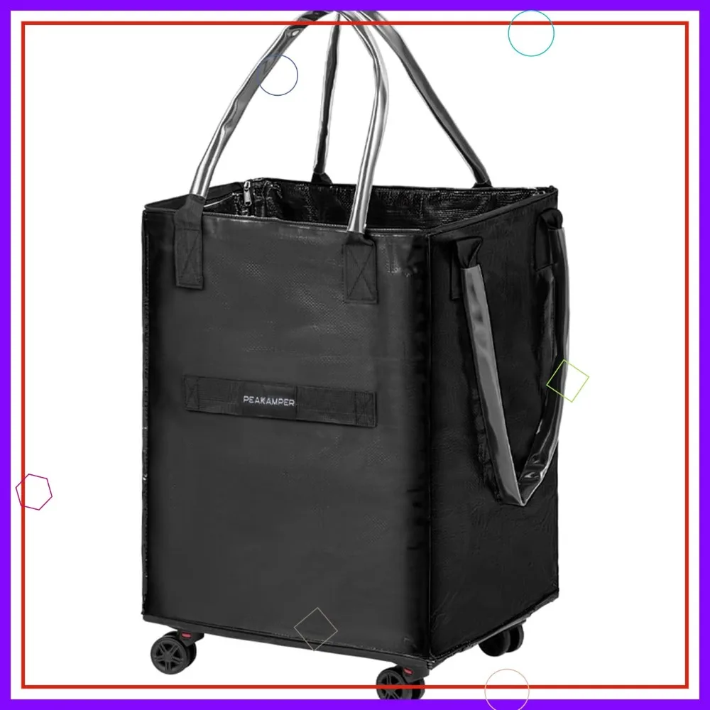 Складная сумка-тележка для продуктов на 100 л с поворотными колесами на 360 градусов ° Колеса, прочные ручки, застежка-молния, выдерживают до 110 фунтов, черный цвет.
Складная сумка-тележка для продуктов на 100 л с поворотными колесами на 360 градусов ° Колеса, прочные ручки, застежка-молния, выдерживают до 110 фунтов, черный цвет.
