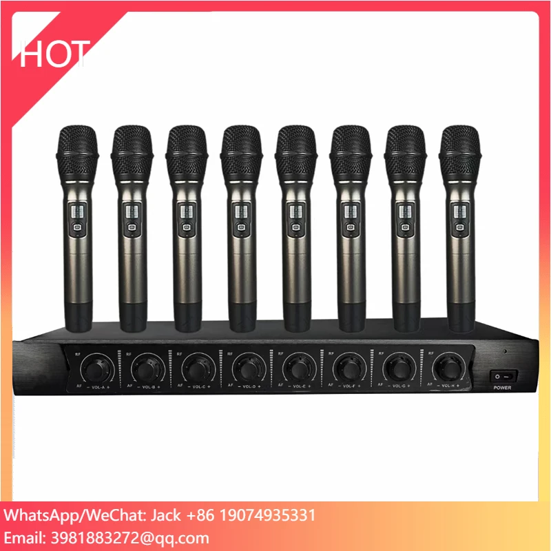 Professional 8 Channel UHF Wireless Microphone System With Four Handhelds Headsets Dynamic Mic
Professional 8 Channel UHF Wireless Microphone System With Four Handhelds Headsets Dynamic Mic