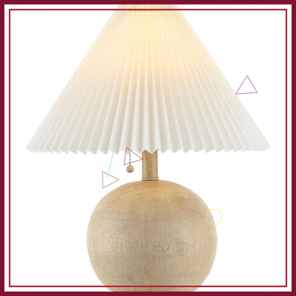 Coastal Scandinavian LED Table Lamp with Pleated Shade, Beige Wood Finish/White, for Entry Console, Bedroom, Living Room
Coastal Scandinavian LED Table Lamp with Pleated Shade, Beige Wood Finish/White, for Entry Console, Bedroom, Living Room