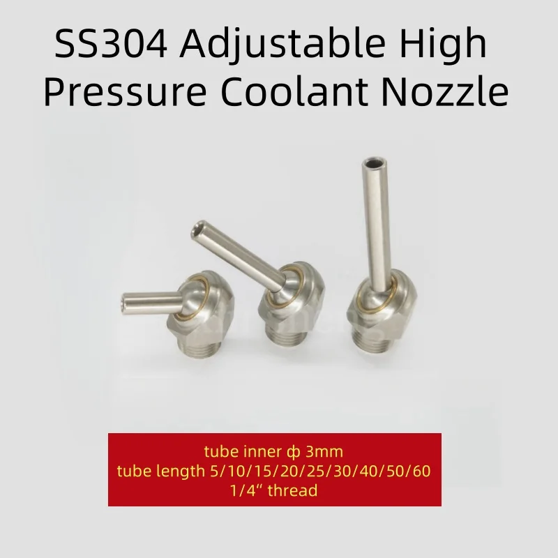 1/4" ID3 5/10/15/20/25/30/40/50/60mm Stainless Steel CNC Lathe Tool Tower Water Cooling Adjustable High Pressure Coolant Nozzle
1/4" ID3 5/10/15/20/25/30/40/50/60mm Stainless Steel CNC Lathe Tool Tower Water Cooling Adjustable High Pressure Coolant Nozzle