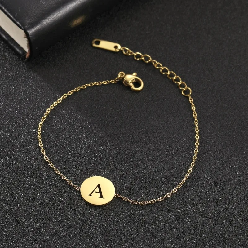 Hollow Alphabet A-Z Round Pendant Bracelets Stainless Steel Bracelets for Men Women Trend Jewelry for Party Gift
Hollow Alphabet A-Z Round Pendant Bracelets Stainless Steel Bracelets for Men Women Trend Jewelry for Party Gift