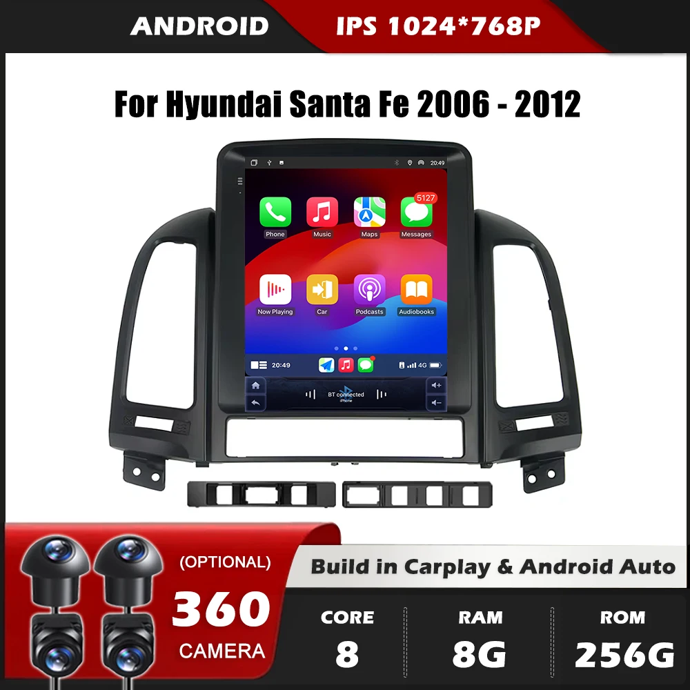 Android Auto Carplay 9.7 Inch For Hyundai Santa Fe 2006 - 2012 GPS Navigation Stereo Multimedia Player 5G Wifi Screen No 2din BT
Android Auto Carplay 9.7 Inch For Hyundai Santa Fe 2006 - 2012 GPS Navigation Stereo Multimedia Player 5G Wifi Screen No 2din BT