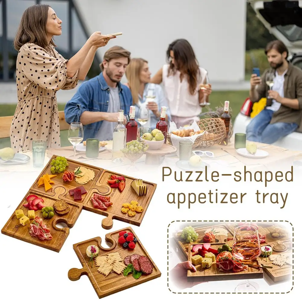 Wooden Puzzle Shaped Appetizer Tray Four Piece Set Cooked Food Board Kitchen Cutting Board Cooked Cheese Bread Charcuterie Board
Wooden Puzzle Shaped Appetizer Tray Four Piece Set Cooked Food Board Kitchen Cutting Board Cooked Cheese Bread Charcuterie Board