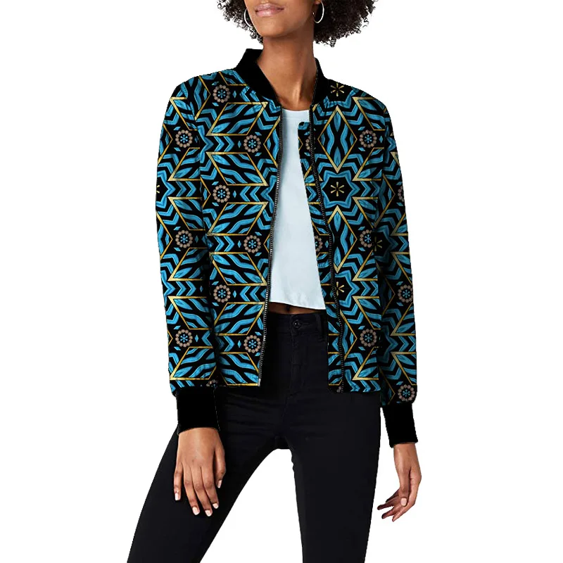 Женская короткая куртка-бомбер с Африканским принтом
Женская короткая куртка-бомбер с Африканским принтом