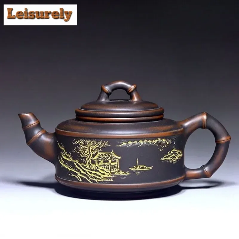 240ml Chinese Qinzhou Nixing Pottery Teapot Famous Artists Hand Engraved Landscape Pot High-end Handmade Kettle Raw Ore Tea Set
240ml Chinese Qinzhou Nixing Pottery Teapot Famous Artists Hand Engraved Landscape Pot High-end Handmade Kettle Raw Ore Tea Set