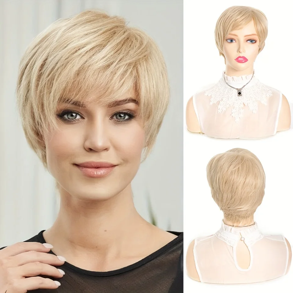 Chic Pixie Cut Wig For Women - Short Straight Synthetic Hair With Bangs For Daily Party Wear
Chic Pixie Cut Wig For Women - Short Straight Synthetic Hair With Bangs For Daily Party Wear