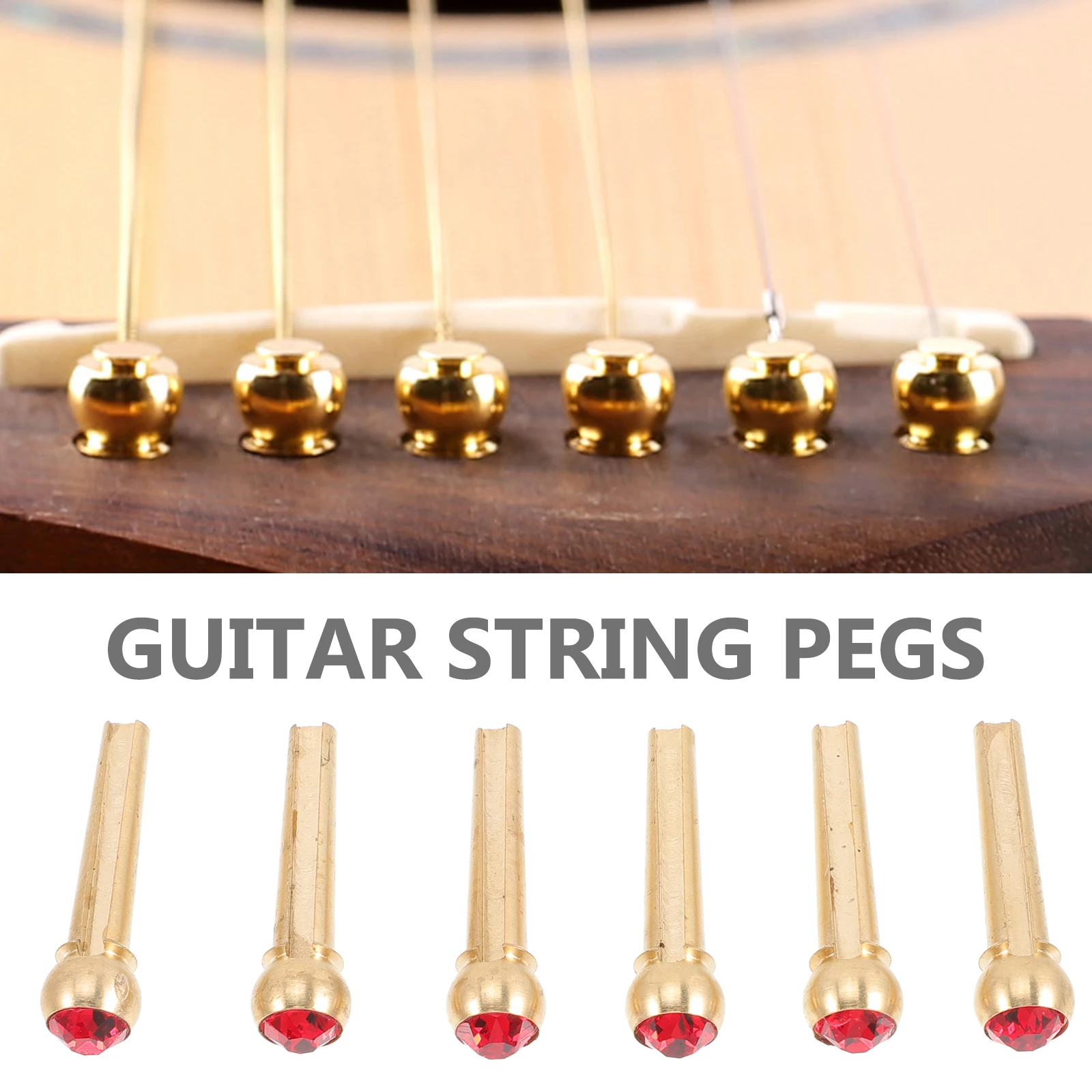 6 Pcs Guitar String Nails Pin For Bridge Pins Tuning Replacement Pegs Parts Copper
6 Pcs Guitar String Nails Pin For Bridge Pins Tuning Replacement Pegs Parts Copper