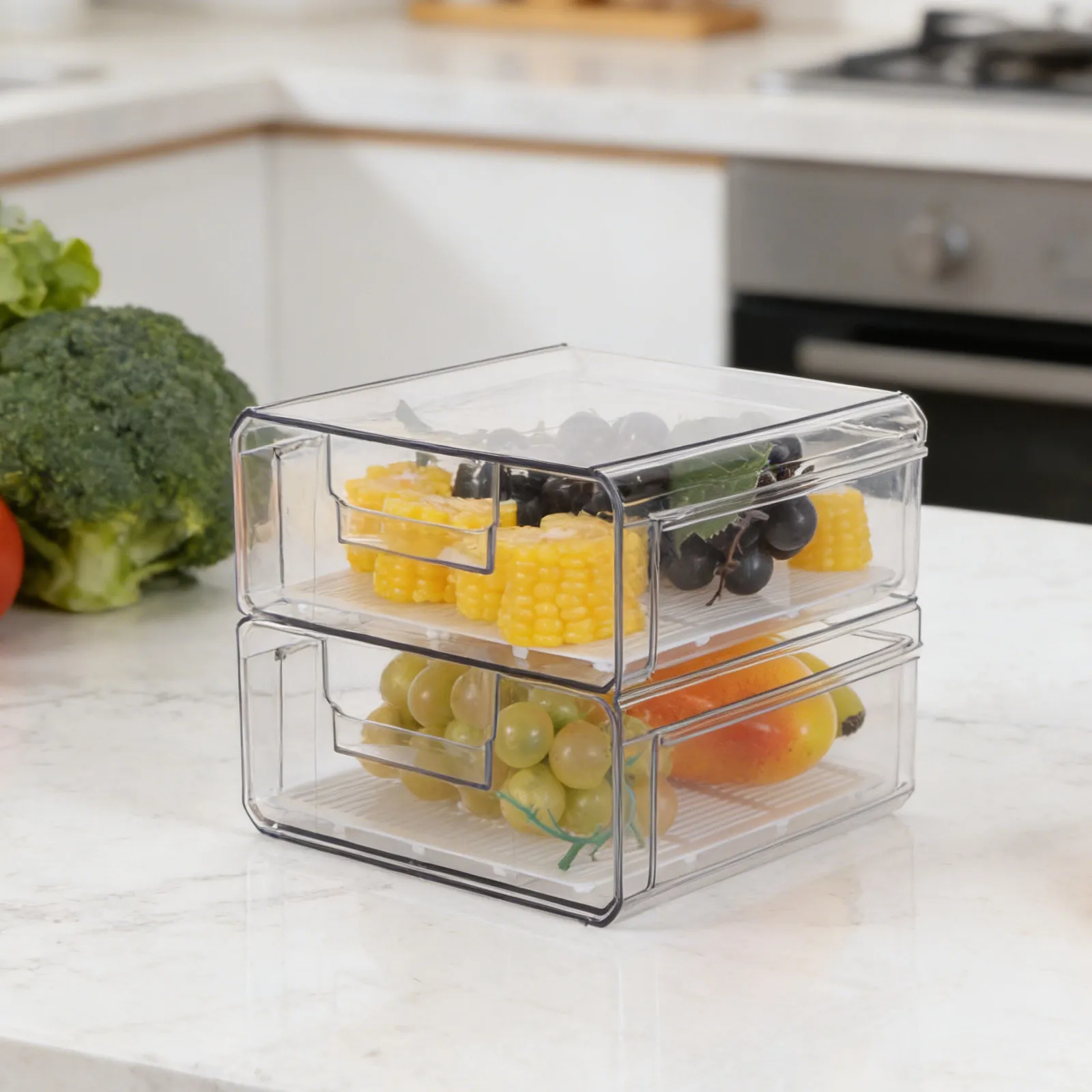 Двухуровневый органайзер для холодильника: прозрачные контейнеры с крышками для хранения фруктов, овощей, яиц, штабелируемые, для сохранения свежести, экономия места
Двухуровневый органайзер для холодильника: прозрачные контейнеры с крышками для хранения фруктов, овощей, яиц, штабелируемые, для сохранения свежести, экономия места