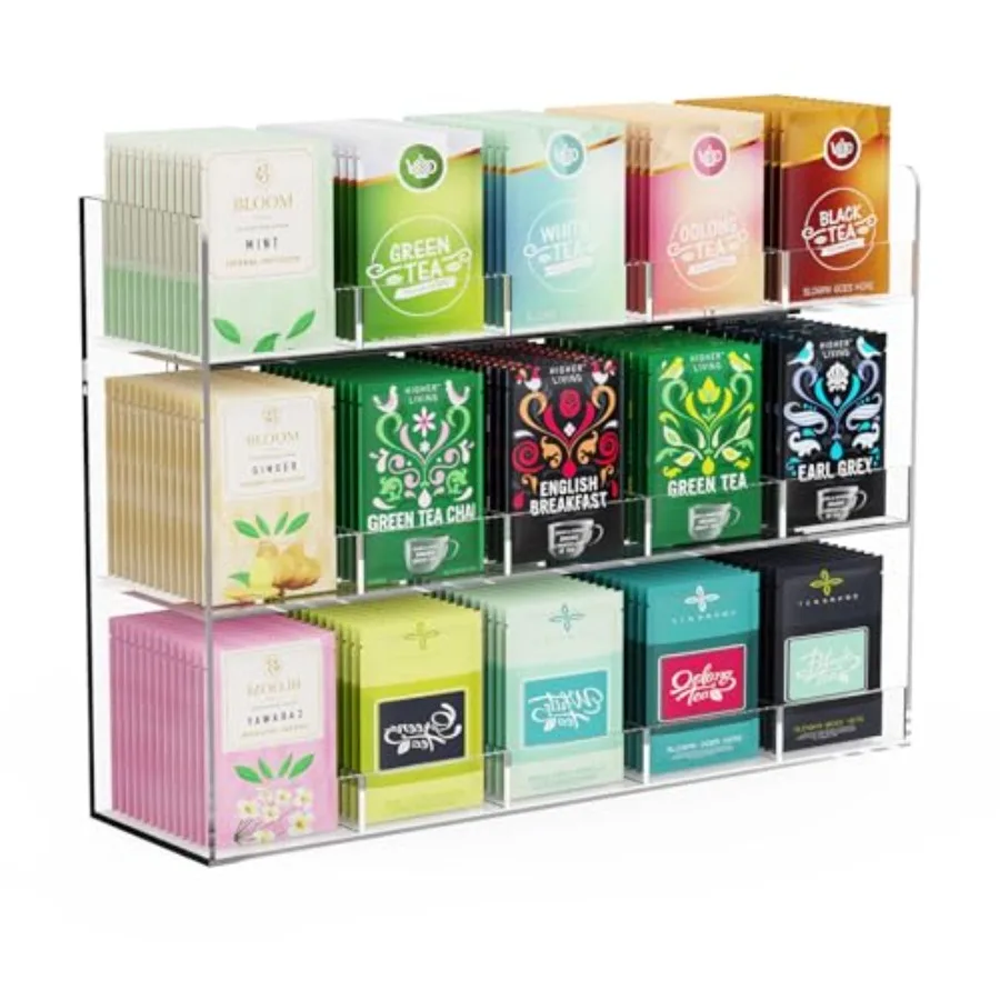 Acrylic Tea Bag Organizer, 3 Layers Tea Bag Holder for Tea Packets, Wall Mount Display Tea Caddy for Countertop or Cabinet, 15
Acrylic Tea Bag Organizer, 3 Layers Tea Bag Holder for Tea Packets, Wall Mount Display Tea Caddy for Countertop or Cabinet, 15