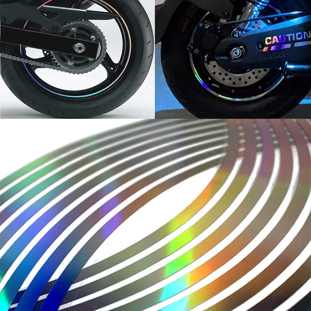 Colorful Motorcycle Wheel Stickers Waterproof Laser Reflective Rim Decals Electric Bike Wheel Decor High Visibility Emblems
Colorful Motorcycle Wheel Stickers Waterproof Laser Reflective Rim Decals Electric Bike Wheel Decor High Visibility Emblems