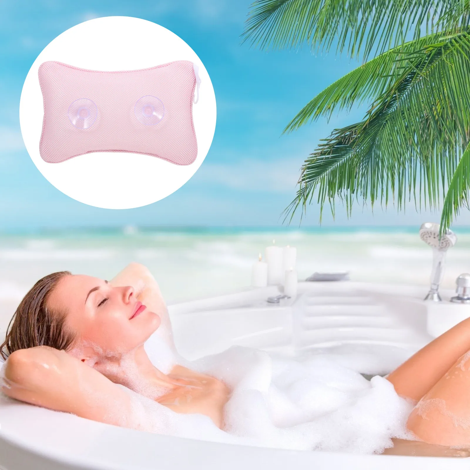 1Pcs Bath Pillow Mesh Bathtub Headrest Suction Cups Inflatable Soft Spa Bathtub Accessory Comfortable Relaxing Bath
1Pcs Bath Pillow Mesh Bathtub Headrest Suction Cups Inflatable Soft Spa Bathtub Accessory Comfortable Relaxing Bath