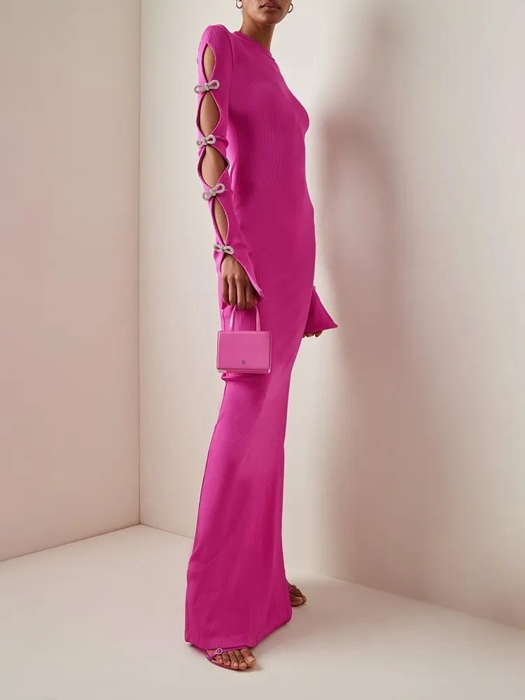 Light Luxury Design Sense Niche Hollow-out Dress Ice Drill Sleeves Rose Red Communication Evening Party
Light Luxury Design Sense Niche Hollow-out Dress Ice Drill Sleeves Rose Red Communication Evening Party