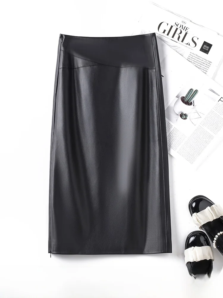 High Waist Sheepskin Midi Skirt Women's Straight Leg Genuine Leather over Knee Wrap Body One Step Skirt Elegant Style
High Waist Sheepskin Midi Skirt Women's Straight Leg Genuine Leather over Knee Wrap Body One Step Skirt Elegant Style