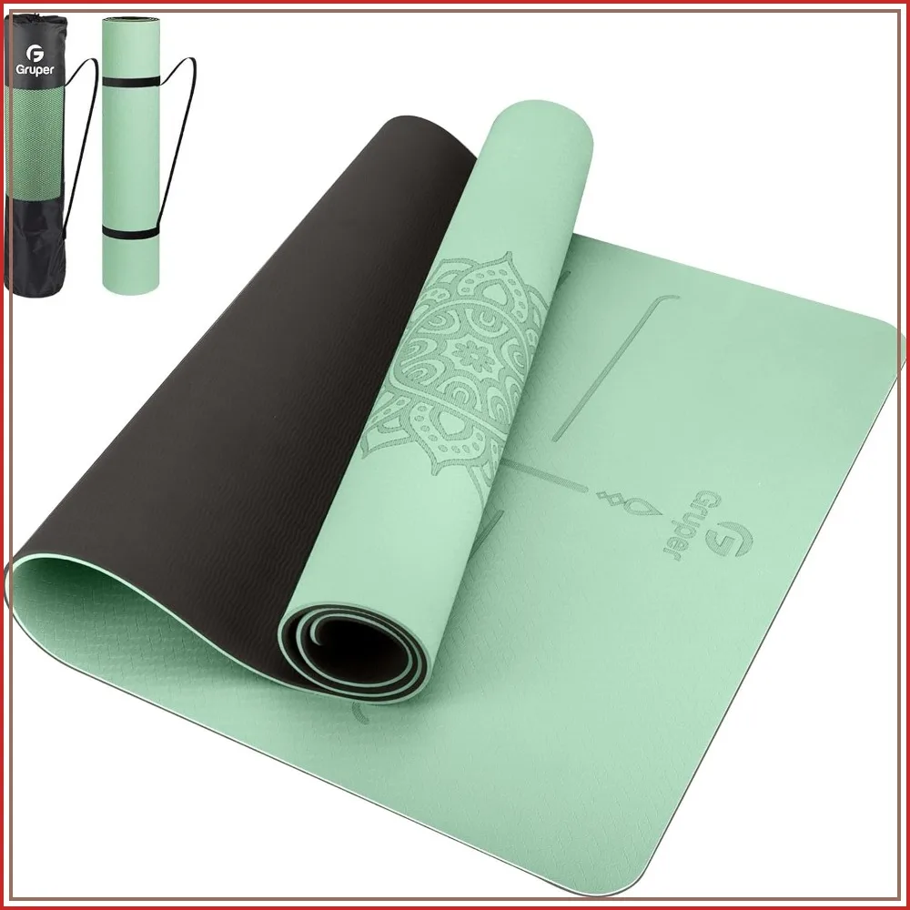 Non Slip TPE Extra Wide Yoga Mat with Alignment Mark, 72"L x 32"W, Anti-Tear Exercise Mat with Carrying Strap and Bag
Non Slip TPE Extra Wide Yoga Mat with Alignment Mark, 72"L x 32"W, Anti-Tear Exercise Mat with Carrying Strap and Bag