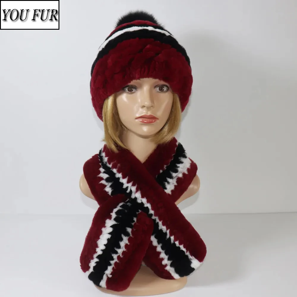 Women Winter Knitted Real Rex Rabbit Fur Hat Scarf Sets Keep Warm Natural Rex Rabbit Fur Hat Scarves Lady Quality Real Fur Caps
Women Winter Knitted Real Rex Rabbit Fur Hat Scarf Sets Keep Warm Natural Rex Rabbit Fur Hat Scarves Lady Quality Real Fur Caps
