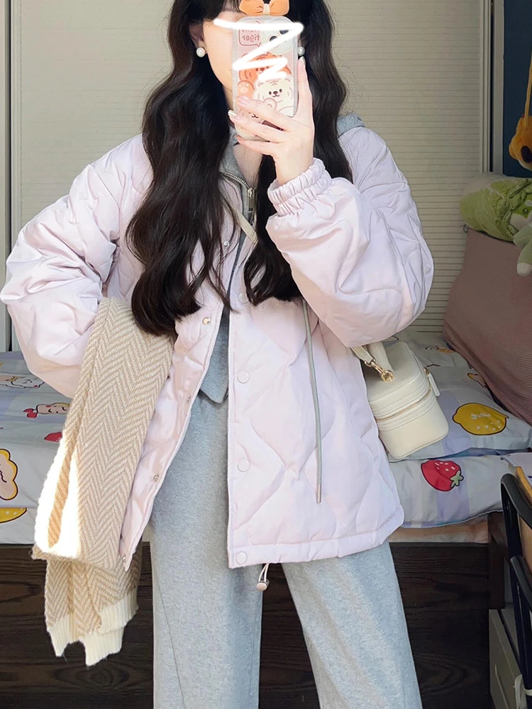 ort Quilted Cotton Jaet Women's Autumn Winter Korean Sle Sweet Loose Fit Zipper Closure Pure Color Pattern Coat
ort Quilted Cotton Jaet Women's Autumn Winter Korean Sle Sweet Loose Fit Zipper Closure Pure Color Pattern Coat