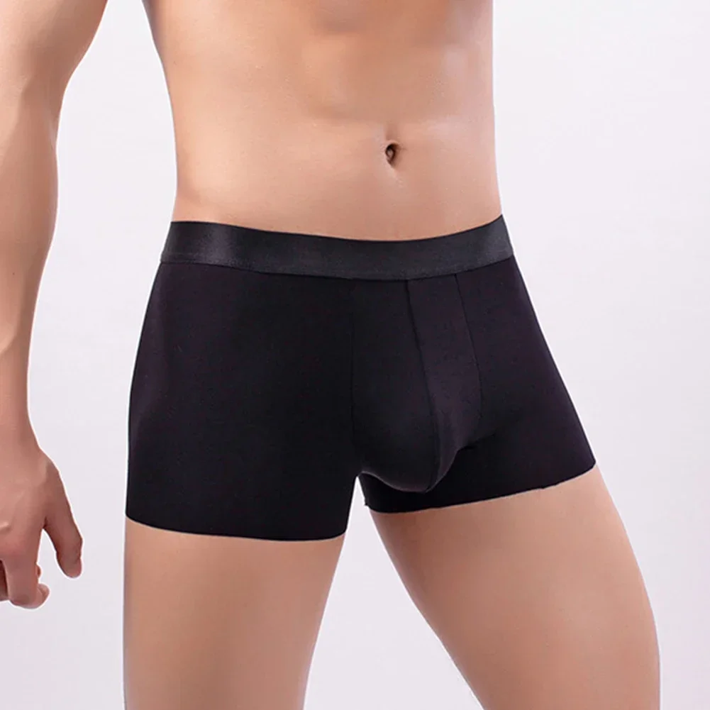 Comfortable Ice Silk Trunks For Men Trunk Middle Waist Boxers Black Ice Silk Underwear Flat Corner Design Lightweight Material
Comfortable Ice Silk Trunks For Men Trunk Middle Waist Boxers Black Ice Silk Underwear Flat Corner Design Lightweight Material