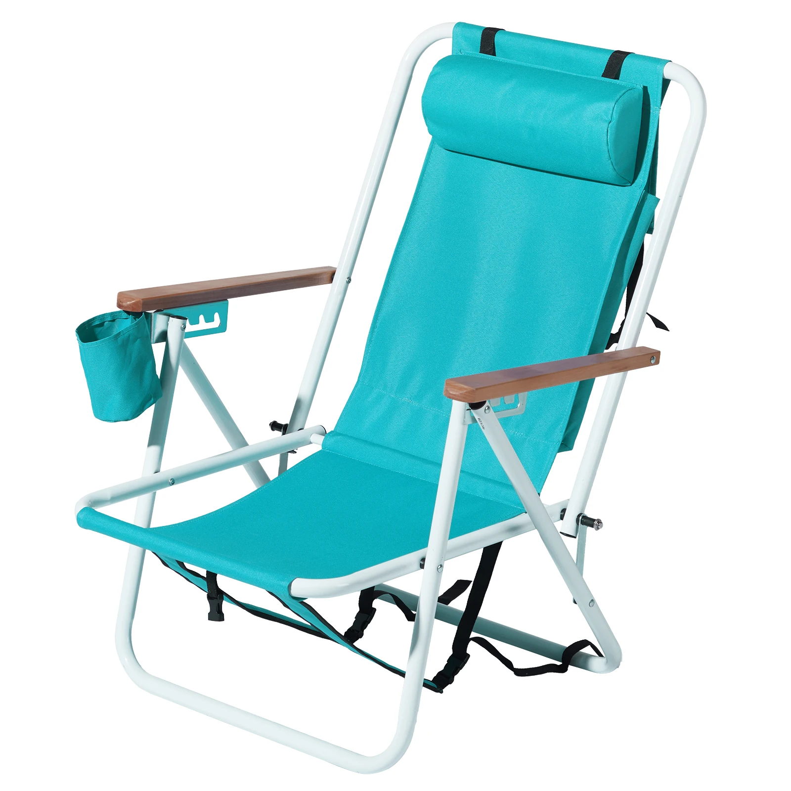 Set of 2 Folding Beach Chairs 4-Position Camping Chair with Headrest Cup Holder Wooden Armrests Green
Set of 2 Folding Beach Chairs 4-Position Camping Chair with Headrest Cup Holder Wooden Armrests Green