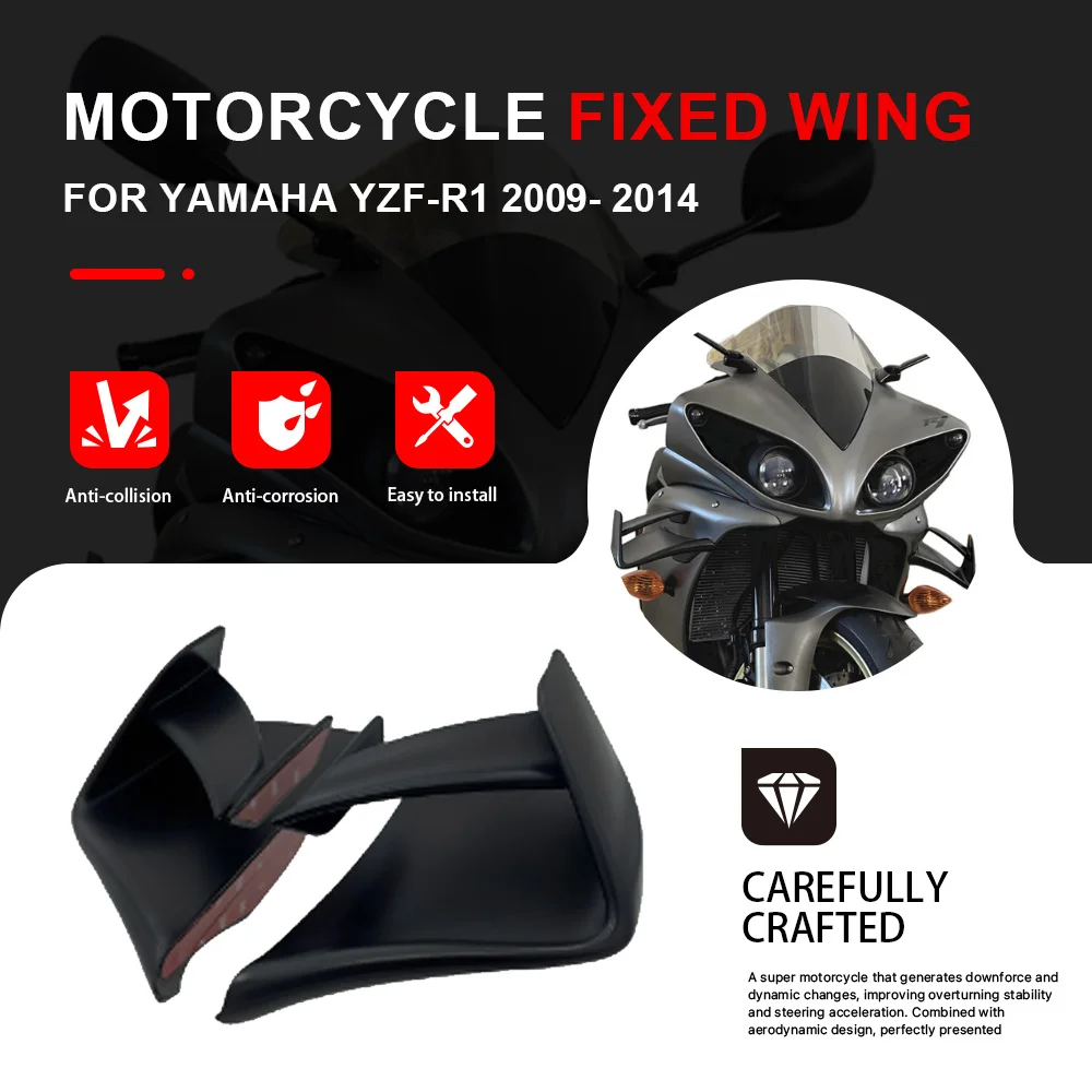 Motorcycle ABS Plastic Fixed Wing Spoiler Fairing For YAMAHA YZF-R1 YZFR1 2009- 2014 Front Aerodynamic Side Winglet
Motorcycle ABS Plastic Fixed Wing Spoiler Fairing For YAMAHA YZF-R1 YZFR1 2009- 2014 Front Aerodynamic Side Winglet