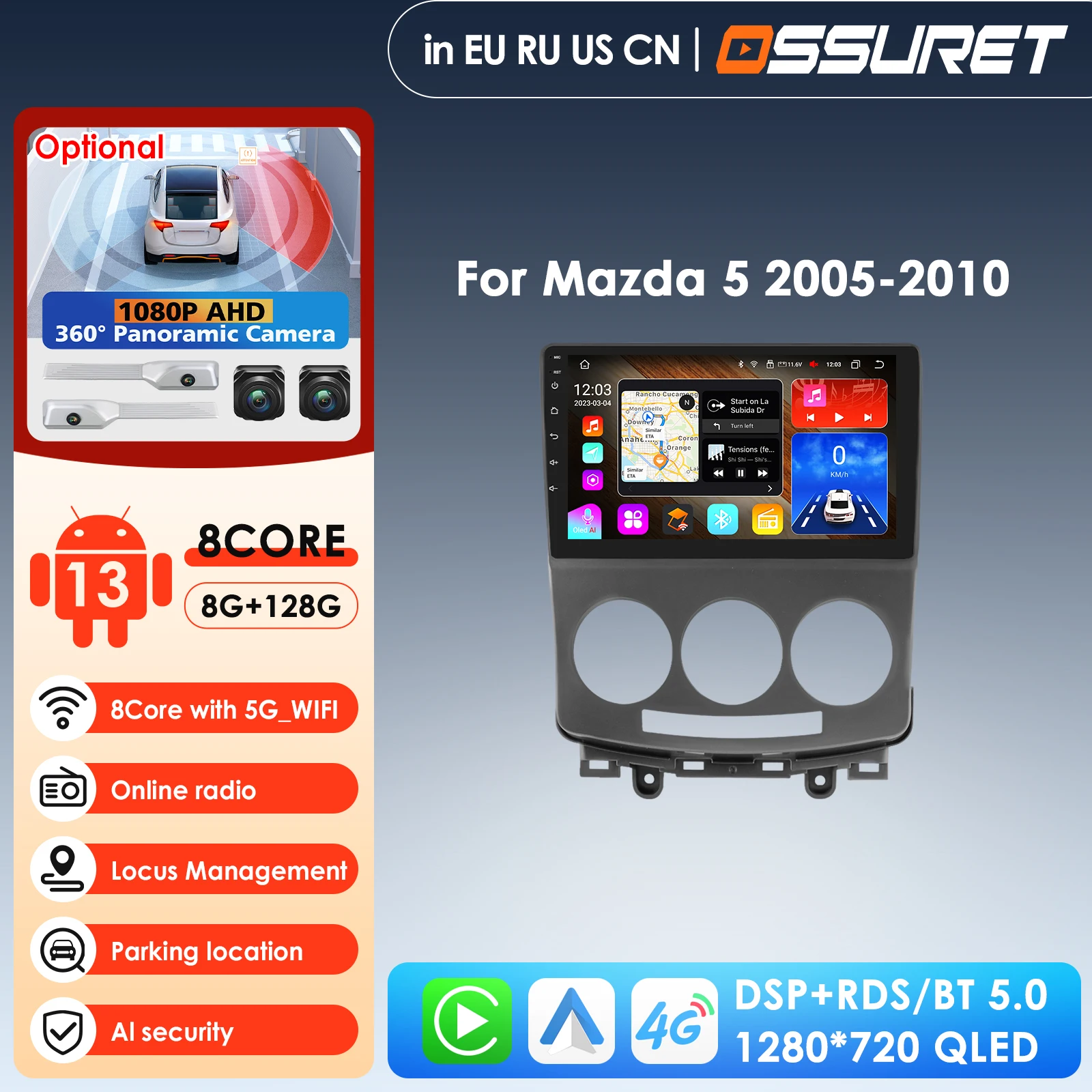 4G-LTE Carplay 8G+128G 9inch 2Din Android Car Radio GPS for Mazda 5 2005-2010 Multimedia RDS Autoradio Stereo Video Audio BT RDS
4G-LTE Carplay 8G+128G 9inch 2Din Android Car Radio GPS for Mazda 5 2005-2010 Multimedia RDS Autoradio Stereo Video Audio BT RDS