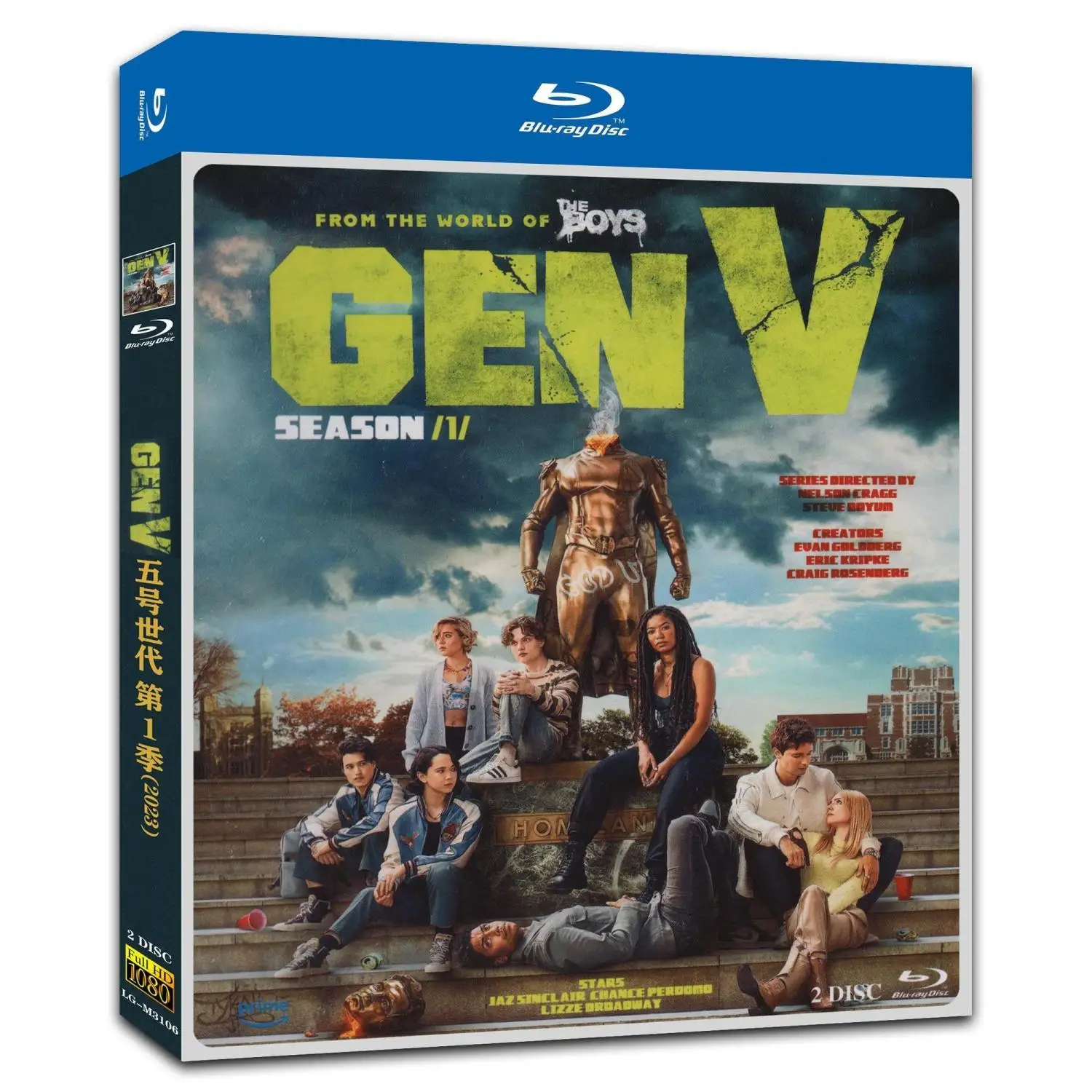 Gen V The Boys Spinoff , Season 1, 2 Blu-ray Discs with English/Chinese and English subtitles
Gen V The Boys Spinoff , Season 1, 2 Blu-ray Discs with English/Chinese and English subtitles