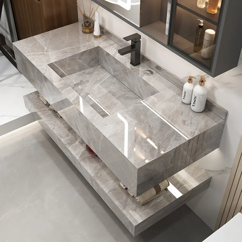 Modern simple smart bathroom cabinet rock slab integrated basin toilet washbasin basin washbasin cabinet combination
Modern simple smart bathroom cabinet rock slab integrated basin toilet washbasin basin washbasin cabinet combination