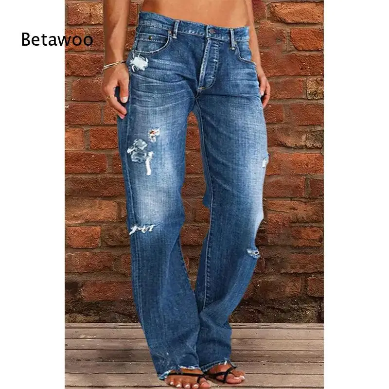 Women's High Waist Distressed Ripped Jeans Wide Leg Denim Pants Vintage Y2K Streetwear Trousers for Casual Daily Outfits
Women's High Waist Distressed Ripped Jeans Wide Leg Denim Pants Vintage Y2K Streetwear Trousers for Casual Daily Outfits
