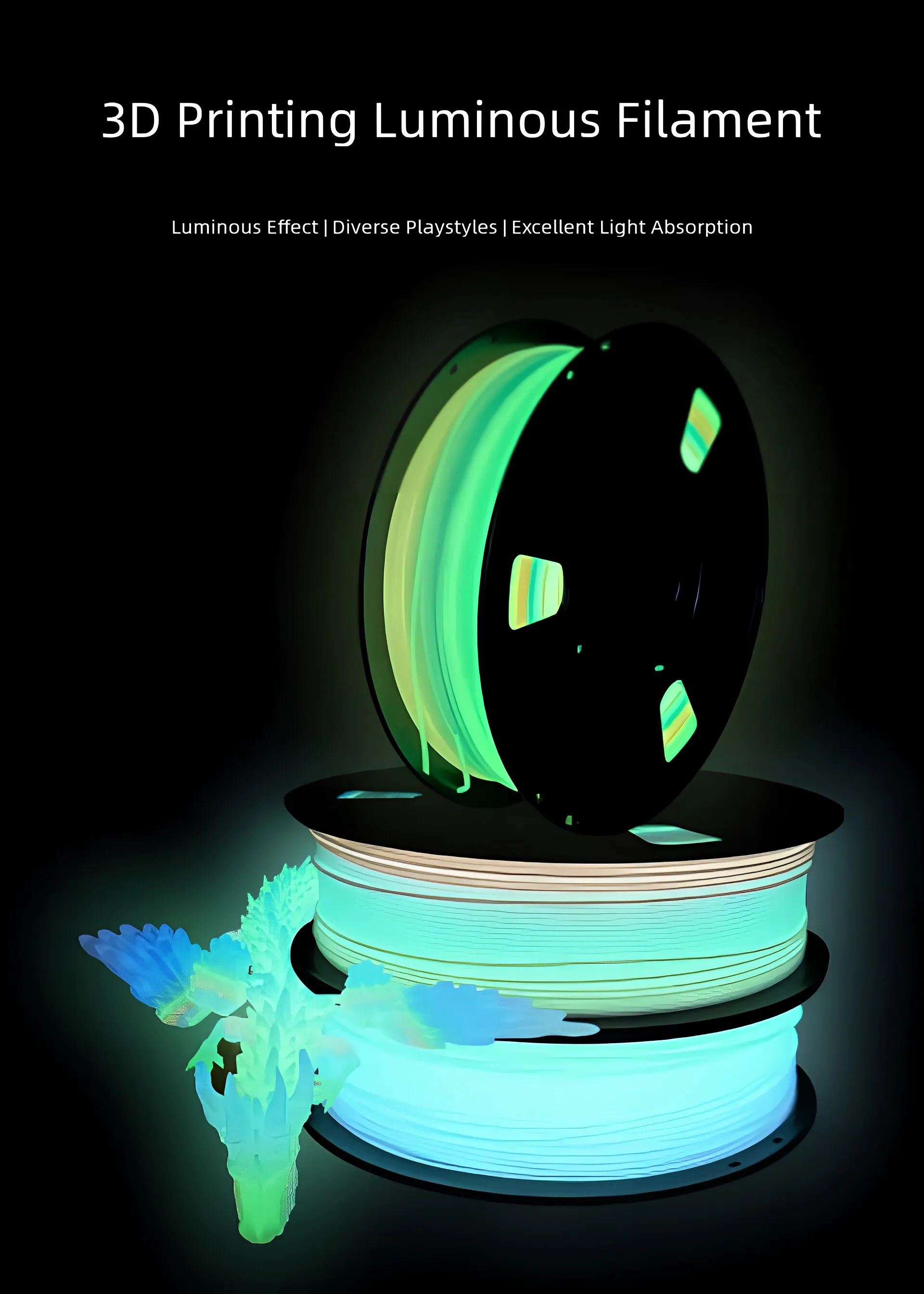 Glow in the Dark PLA Filament Rainbow Gradient 1KG Fluorescent Color High Toughness Easy to Print for FDM 3D Printer
Glow in the Dark PLA Filament Rainbow Gradient 1KG Fluorescent Color High Toughness Easy to Print for FDM 3D Printer