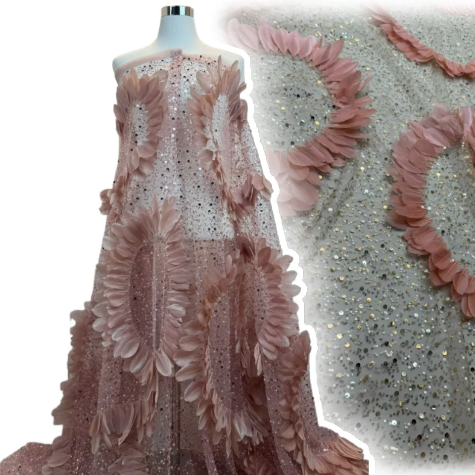 Newest Unique African 3D Flower Handmade Beaded Lace Fabric 2025 French Mesh Sequin Lace Fabric For Wedding Party Dresses TP1595
Newest Unique African 3D Flower Handmade Beaded Lace Fabric 2025 French Mesh Sequin Lace Fabric For Wedding Party Dresses TP1595