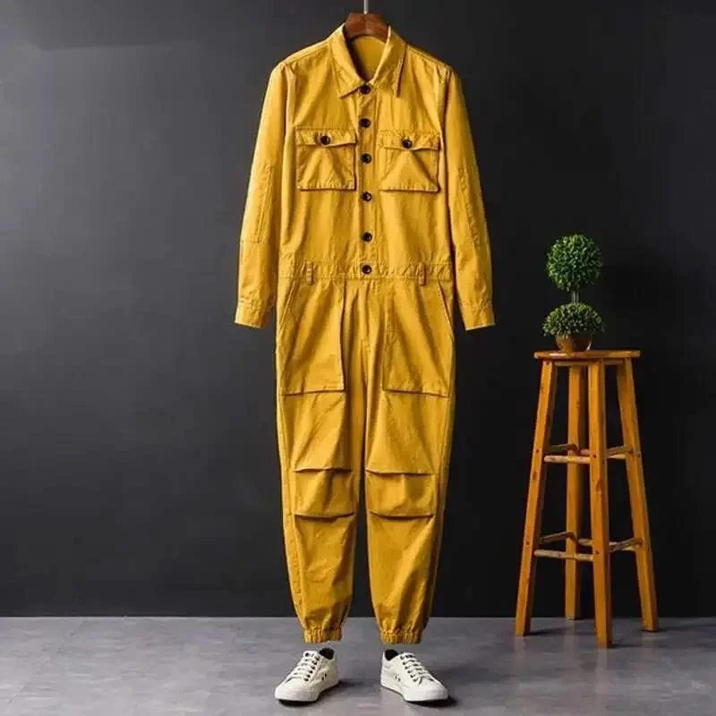 Men's Jumpsuit Long Sleeve Workwear Single Breasted Lapel Cloth New Summer Autumn Male Trousers Trendy Menwear 9IUX3
Men's Jumpsuit Long Sleeve Workwear Single Breasted Lapel Cloth New Summer Autumn Male Trousers Trendy Menwear 9IUX3