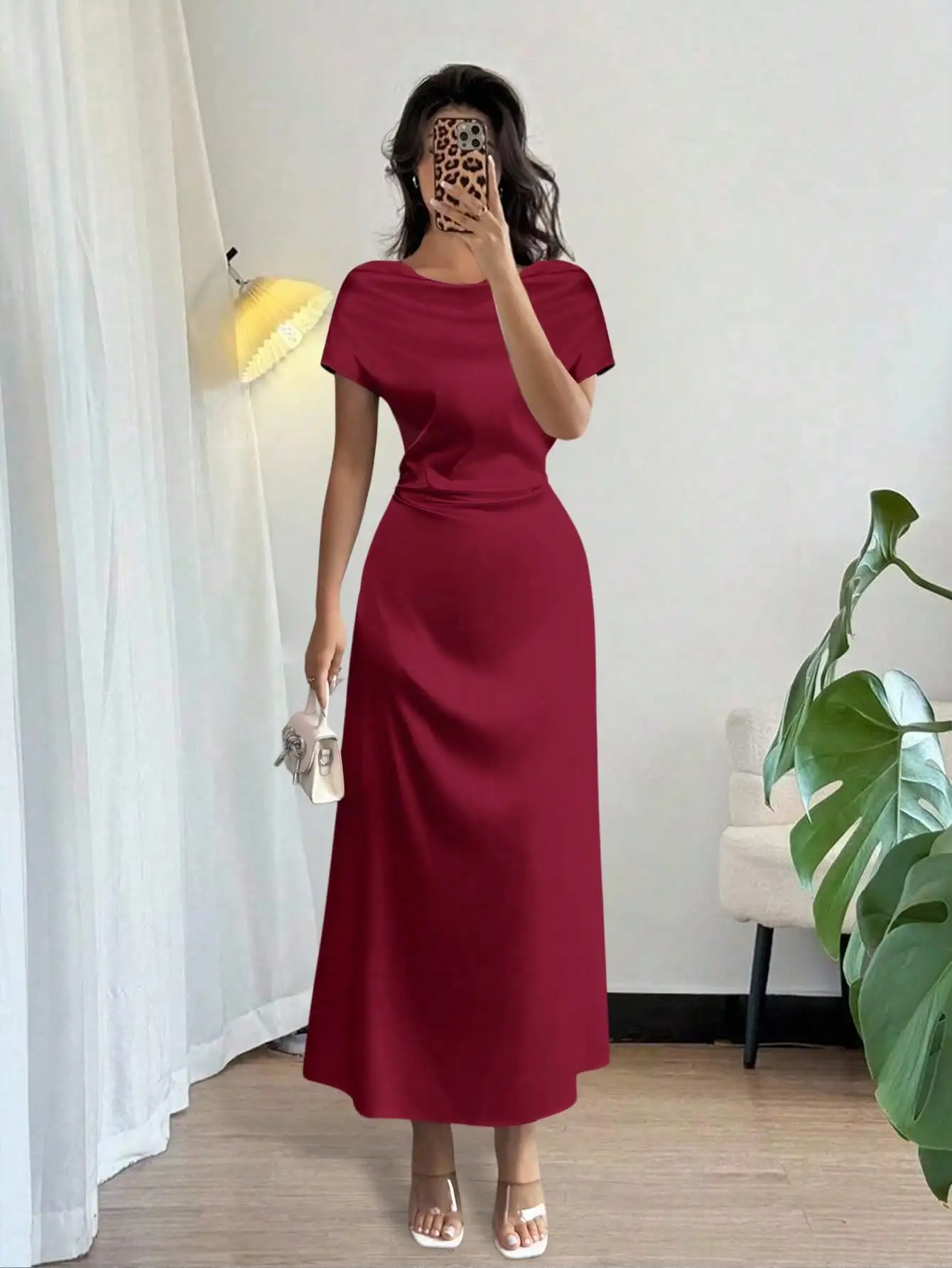Rafferiza Women's Elegant Date/Commute Turtleneck Tie-Up Satin Short Sleeve Dress
Rafferiza Women's Elegant Date/Commute Turtleneck Tie-Up Satin Short Sleeve Dress