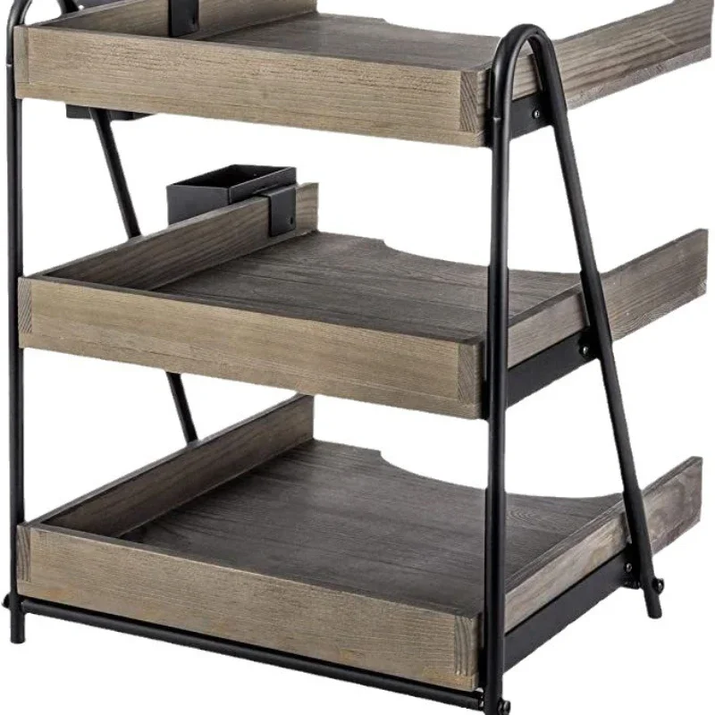 Vintage style grey wooden desktop paper tray
Vintage style grey wooden desktop paper tray