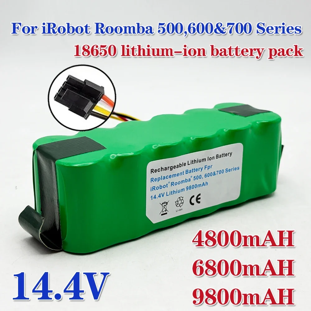 IRobot Roomba 500 600 700 800 Series 560 620 650 700 770 780 880 New 14.4V 9800mAh Rechargeable Lithium Battery
IRobot Roomba 500 600 700 800 Series 560 620 650 700 770 780 880 New 14.4V 9800mAh Rechargeable Lithium Battery