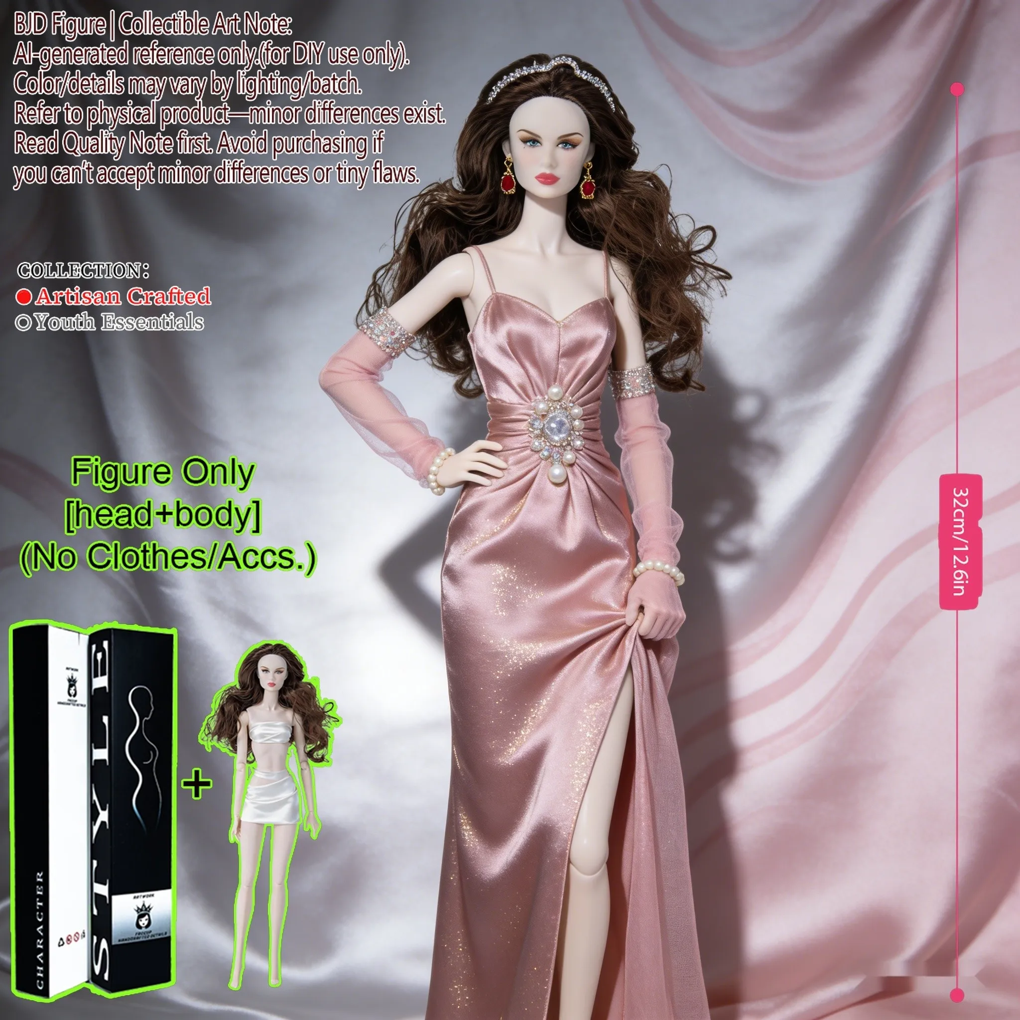 12.6 Inch 1/6 BJD MJD Silhouette Supermodel Doll Ball Jointed Posable Realistic Skin Makeup NoClothes
12.6 Inch 1/6 BJD MJD Silhouette Supermodel Doll Ball Jointed Posable Realistic Skin Makeup NoClothes