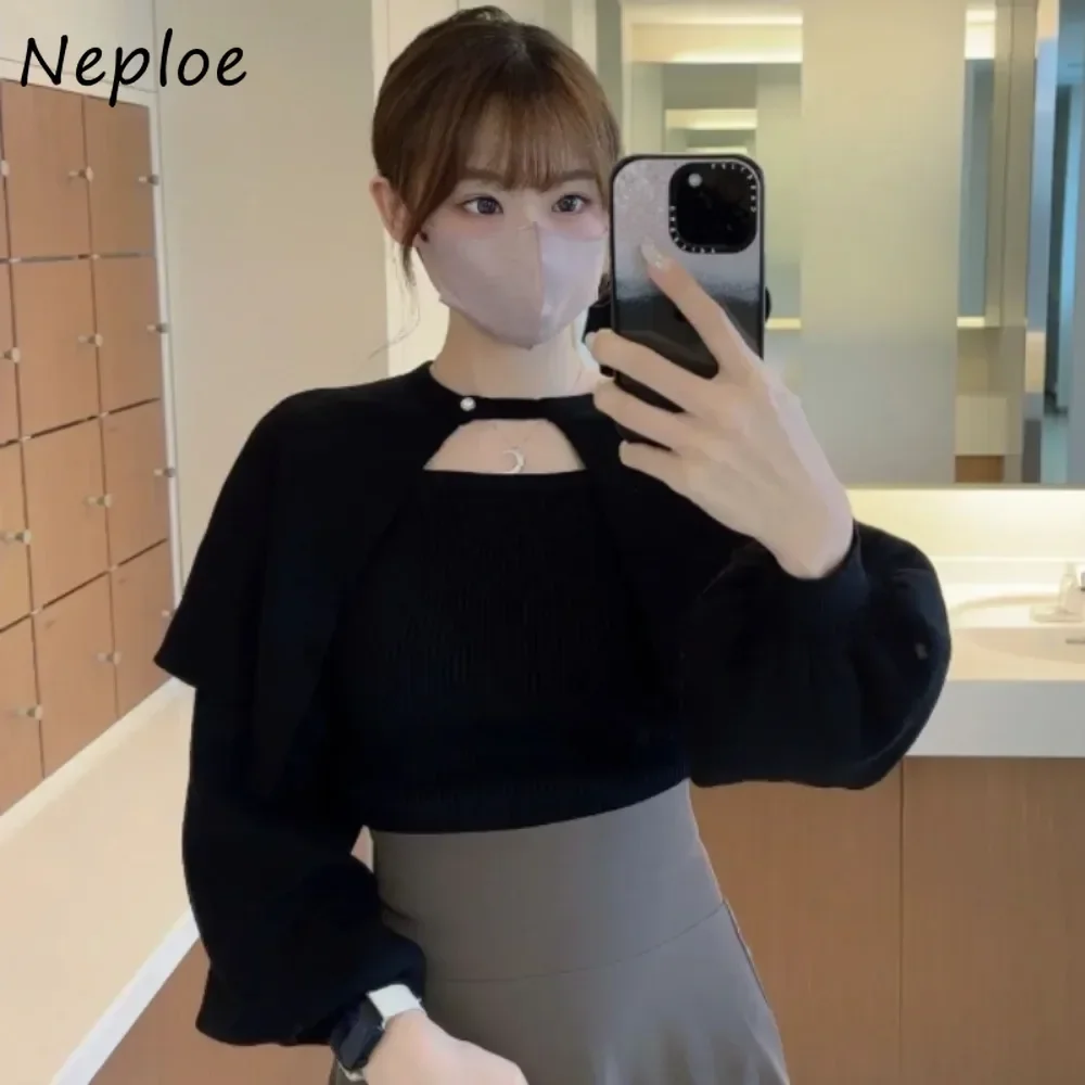 Neploe Moda воротник-стойка с пышными рукавами, комплект в консервативном стиле, пуловер, вязаный съемный шаль с оборками, топ, японский французский тонкий костюм, джемпер
Neploe Moda воротник-стойка с пышными рукавами, комплект в консервативном стиле, пуловер, вязаный съемный шаль с оборками, топ, японский французский тонкий костюм, джемпер