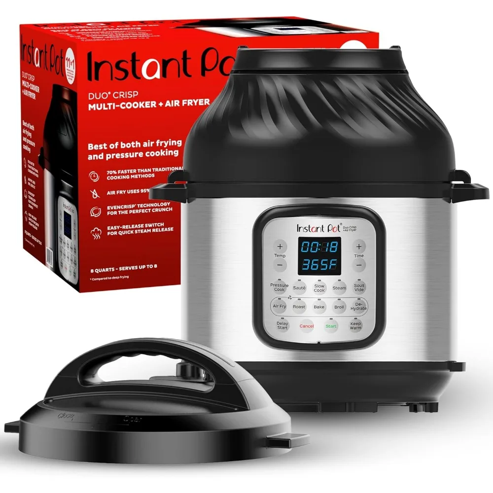 Instant Pot Duo Crisp 11-in-1 Air Fryer and Electric Pressure Cooker Combo with Multicooker Lids that Fries, Steams, Slow Cooks,
Instant Pot Duo Crisp 11-in-1 Air Fryer and Electric Pressure Cooker Combo with Multicooker Lids that Fries, Steams, Slow Cooks,