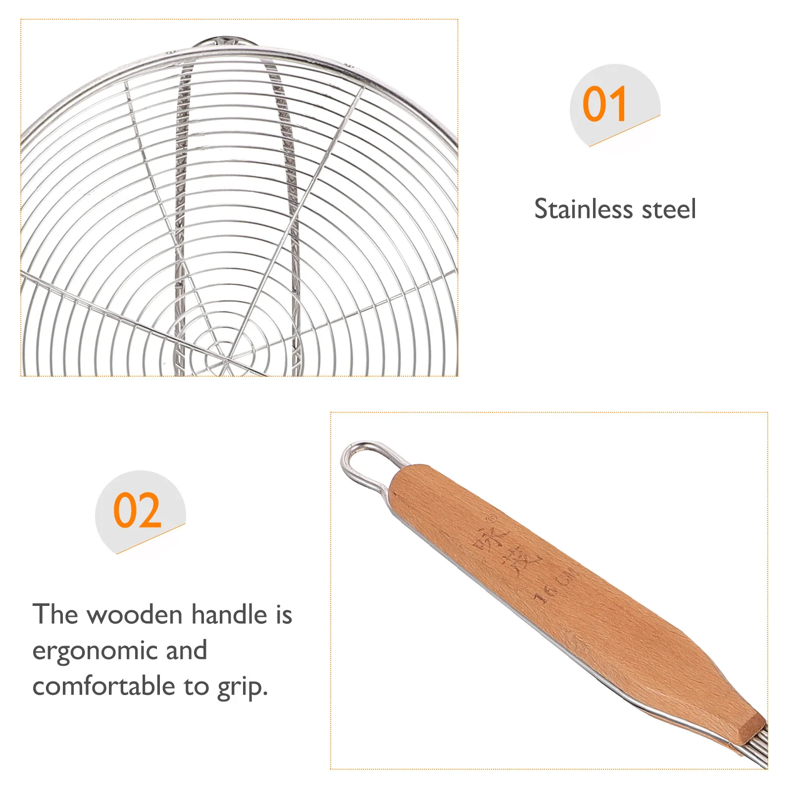 1pc Stainless Steel Cooking Long Handle Wooden Handle Oil Soup Separator Wire Mesh Filter Frying Strainer Heat Resistant
1pc Stainless Steel Cooking Long Handle Wooden Handle Oil Soup Separator Wire Mesh Filter Frying Strainer Heat Resistant