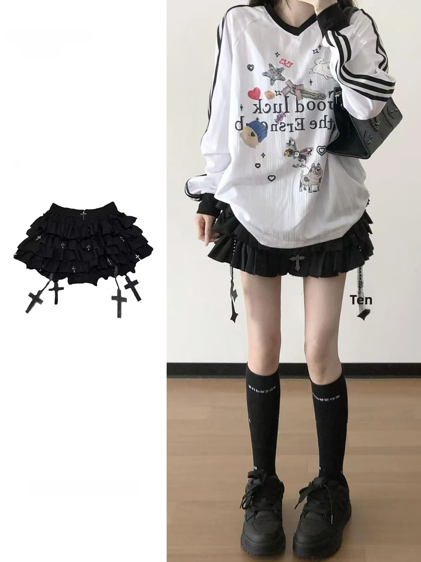 Black Cake Skirt Short Women's Summer Hot Girl Atmosphere Cross Small Skirt Large Size Subculture Y2K Vintage Style Half-length
Black Cake Skirt Short Women's Summer Hot Girl Atmosphere Cross Small Skirt Large Size Subculture Y2K Vintage Style Half-length