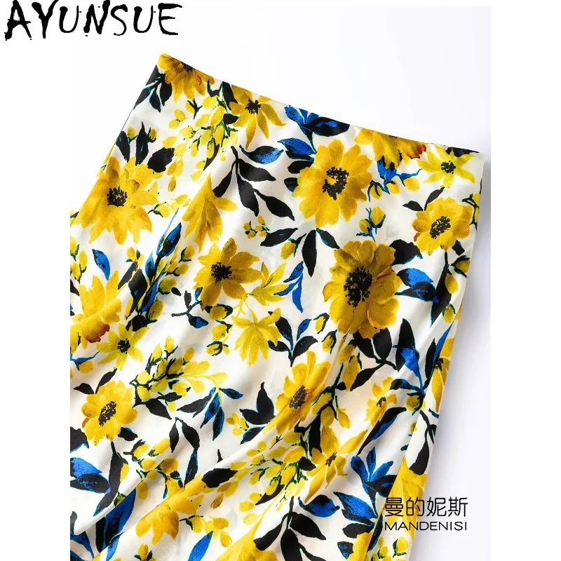 AYUNSUE 100% Silk Women's Skirts Stylish Floral Package Hip Skirts for Women Lustrous Short Skirt Woman Clothes Summer Юбка
AYUNSUE 100% Silk Women's Skirts Stylish Floral Package Hip Skirts for Women Lustrous Short Skirt Woman Clothes Summer Юбка