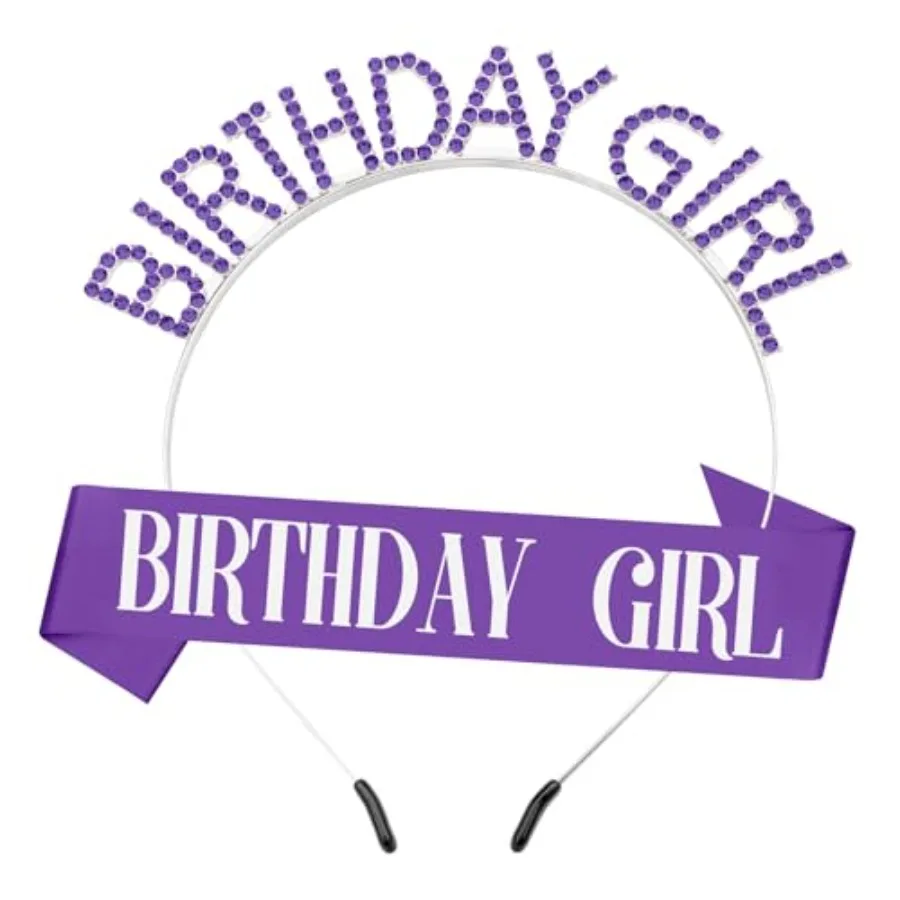 Birthday Sash and Crown for Women - Tiara Headband, Girls' Decorations Accessories
Birthday Sash and Crown for Women - Tiara Headband, Girls' Decorations Accessories