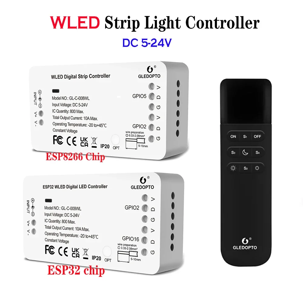 GLEDOPTO WLED LED Controller 12V DC 5-24V DIY Dynamic Lighting Mode WS2811 WS2812b SK6812 WS2813 WS2815 LED Strip Light
GLEDOPTO WLED LED Controller 12V DC 5-24V DIY Dynamic Lighting Mode WS2811 WS2812b SK6812 WS2813 WS2815 LED Strip Light