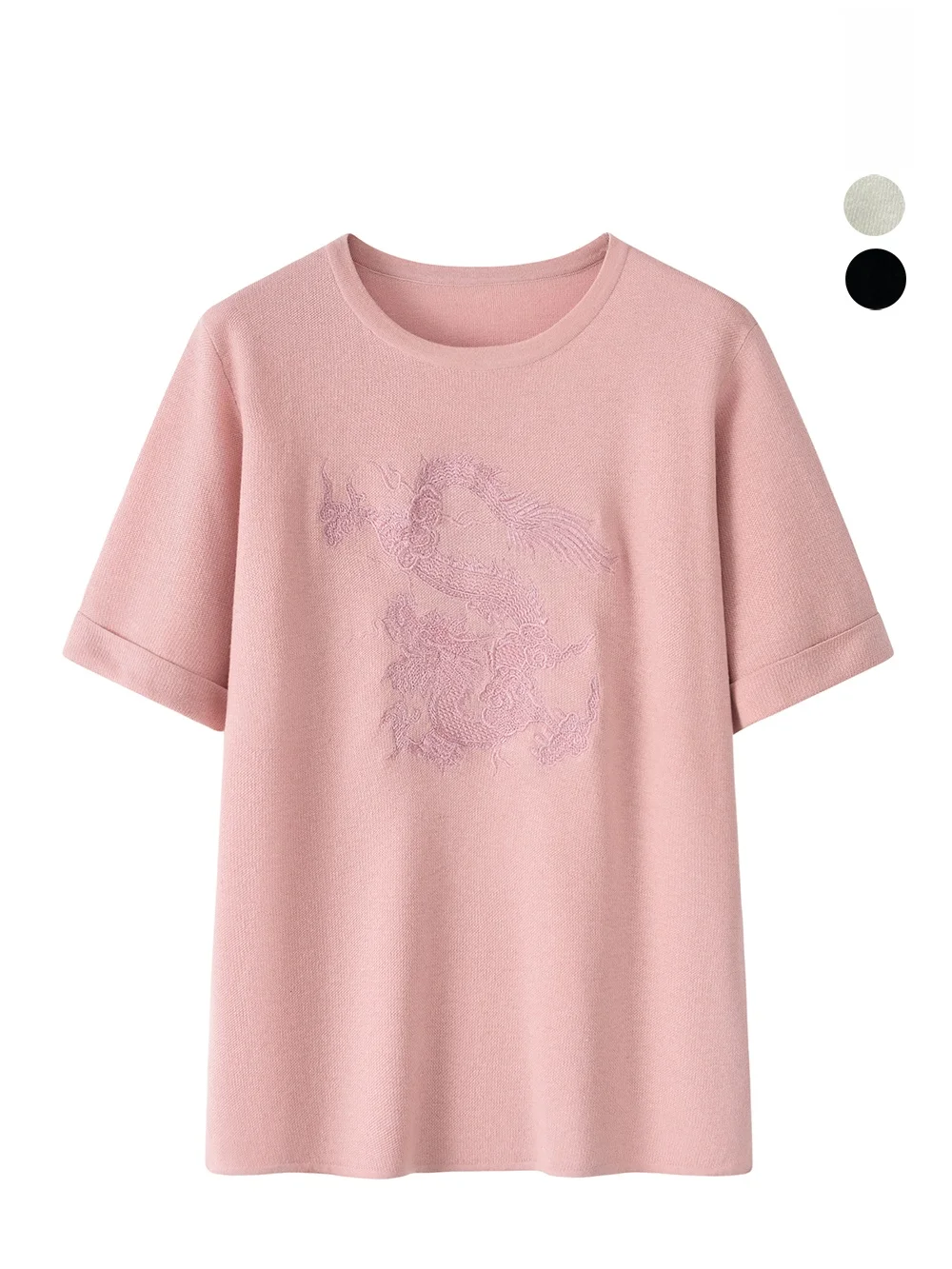 Loose Knitted ort Sve T-irt Embroidered Dragon Year Vintage National Sle Women's Faion Spring Summer Casual Top
Loose Knitted ort Sve T-irt Embroidered Dragon Year Vintage National Sle Women's Faion Spring Summer Casual Top