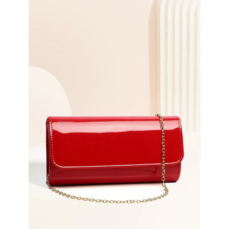 European and American fashion chain evening bag in shiny patent leatherPURed luxury clutch bag
European and American fashion chain evening bag in shiny patent leatherPURed luxury clutch bag