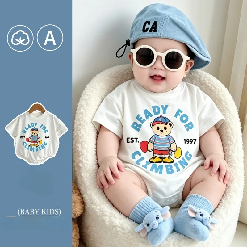 ZOETOPKID Newborn Baby Bodysuit Cute Cartoon Bear Print Baby Short Sleeve Rompers Toddler Infant Summer Breathable Jumpsuit
ZOETOPKID Newborn Baby Bodysuit Cute Cartoon Bear Print Baby Short Sleeve Rompers Toddler Infant Summer Breathable Jumpsuit