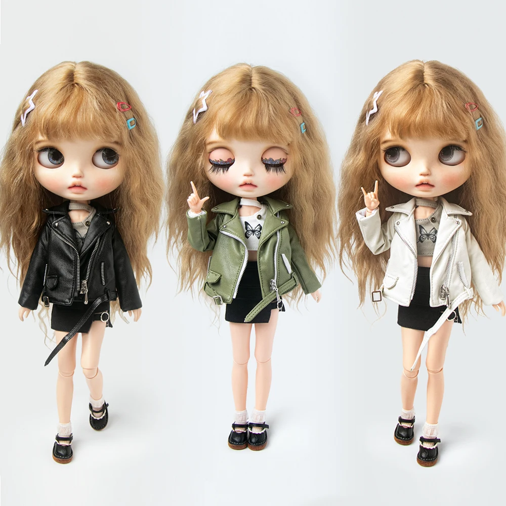 Blythe Clothes Vintage White Zipper Casual Jacket Black short Coat Rock punk Style for Ymy Licca Azones Ob22 27 Doll Accessories
Blythe Clothes Vintage White Zipper Casual Jacket Black short Coat Rock punk Style for Ymy Licca Azones Ob22 27 Doll Accessories