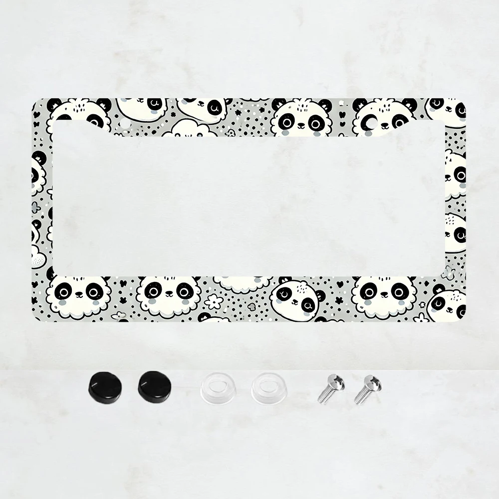 gray panda aluminum license plate frames, universal type, with screws, suitable for Chinese mascot car decoration accessories
gray panda aluminum license plate frames, universal type, with screws, suitable for Chinese mascot car decoration accessories