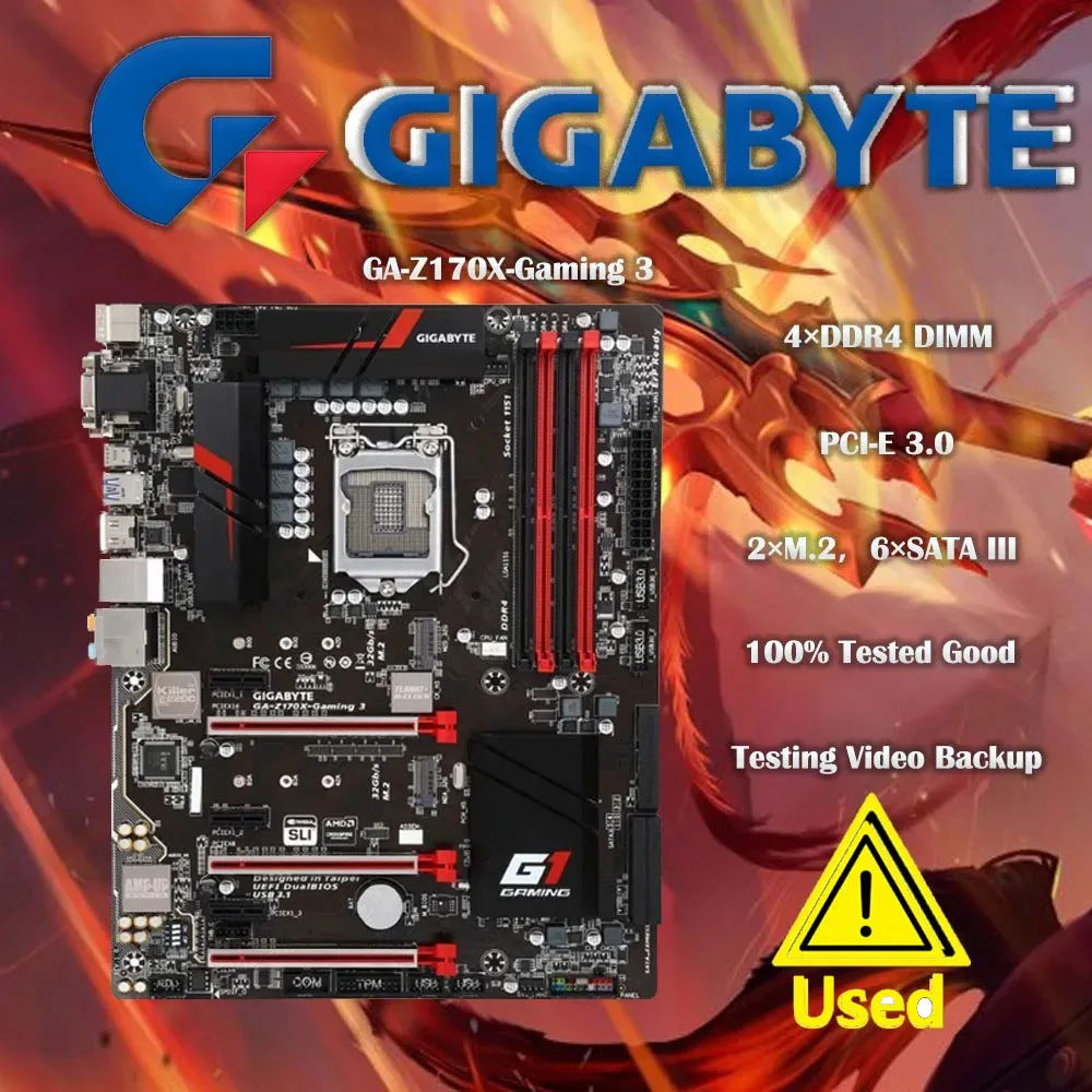 GIGABYTE GA Z170X Gaming 3 LGA 1151 Intel Z170 HDMI SATA 6Gb/s USB 3.1 USB 3.0 ATX Intel Motherboard
GIGABYTE GA Z170X Gaming 3 LGA 1151 Intel Z170 HDMI SATA 6Gb/s USB 3.1 USB 3.0 ATX Intel Motherboard