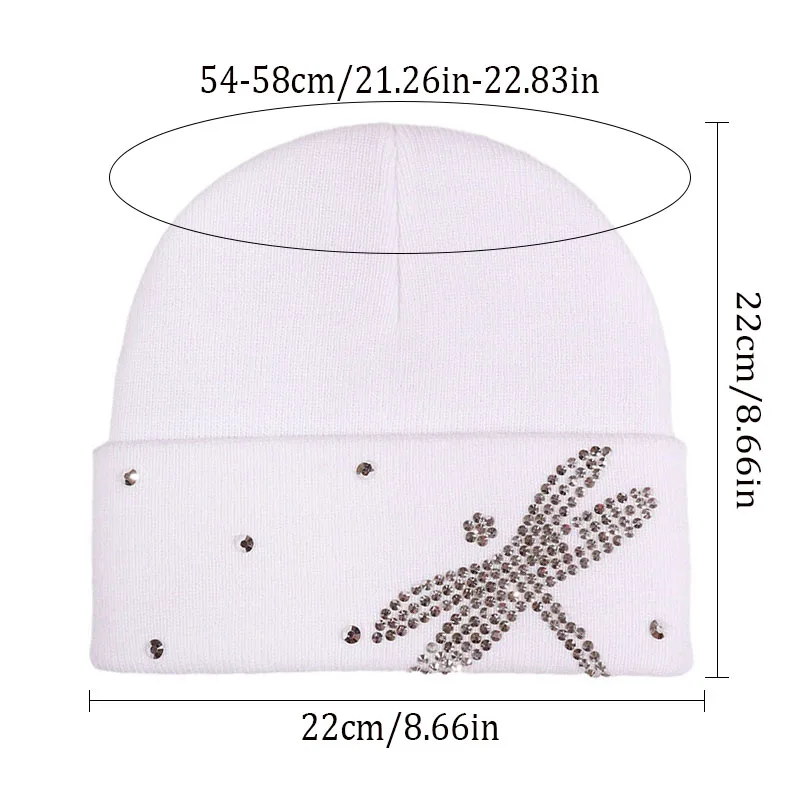 Dragonfly Sequin Knitted Hat Rhinestone Brimless Hat Breathable and Warm Winter Hat Fashionable and Trendy Solid Color Hat
Dragonfly Sequin Knitted Hat Rhinestone Brimless Hat Breathable and Warm Winter Hat Fashionable and Trendy Solid Color Hat