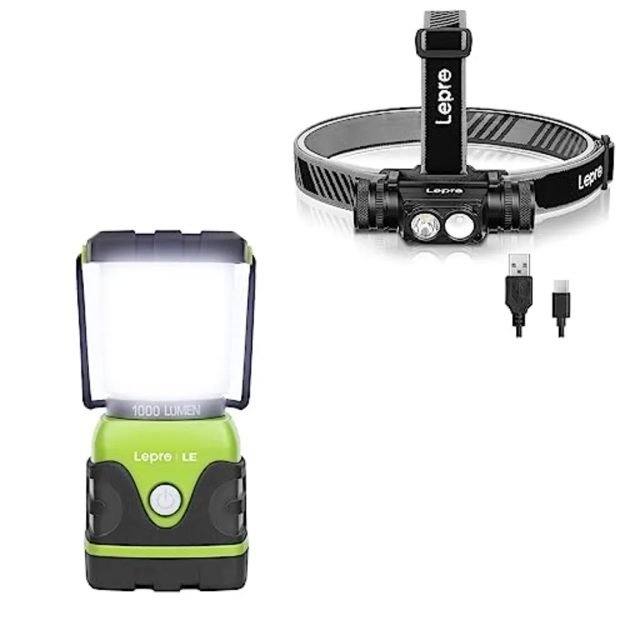 Camping lantern and headlight bundle: 1000LM battery-powered LED lantern + detachable 1000 lumen LED headlight with red light,
Camping lantern and headlight bundle: 1000LM battery-powered LED lantern + detachable 1000 lumen LED headlight with red light,