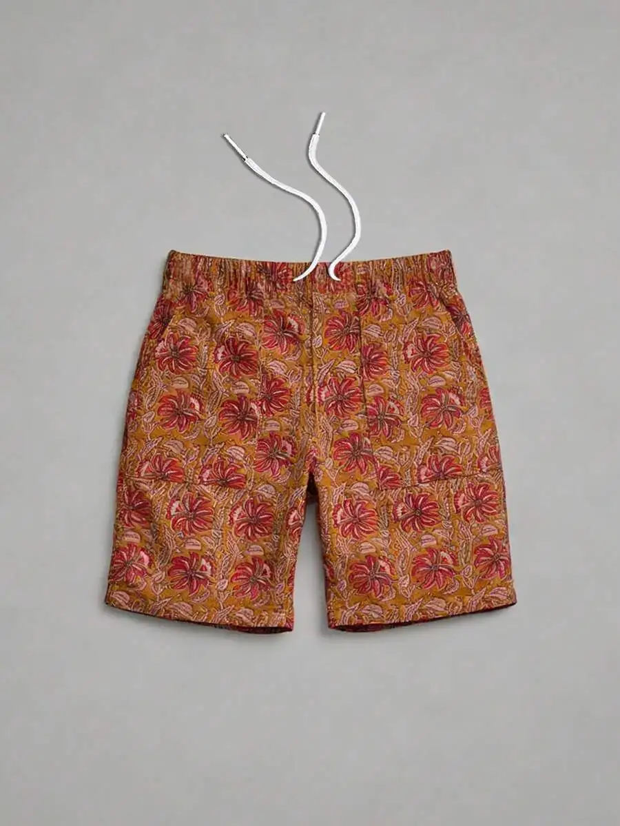 Mens Floral Print Casual Shorts With Drawstring Waist
Mens Floral Print Casual Shorts With Drawstring Waist